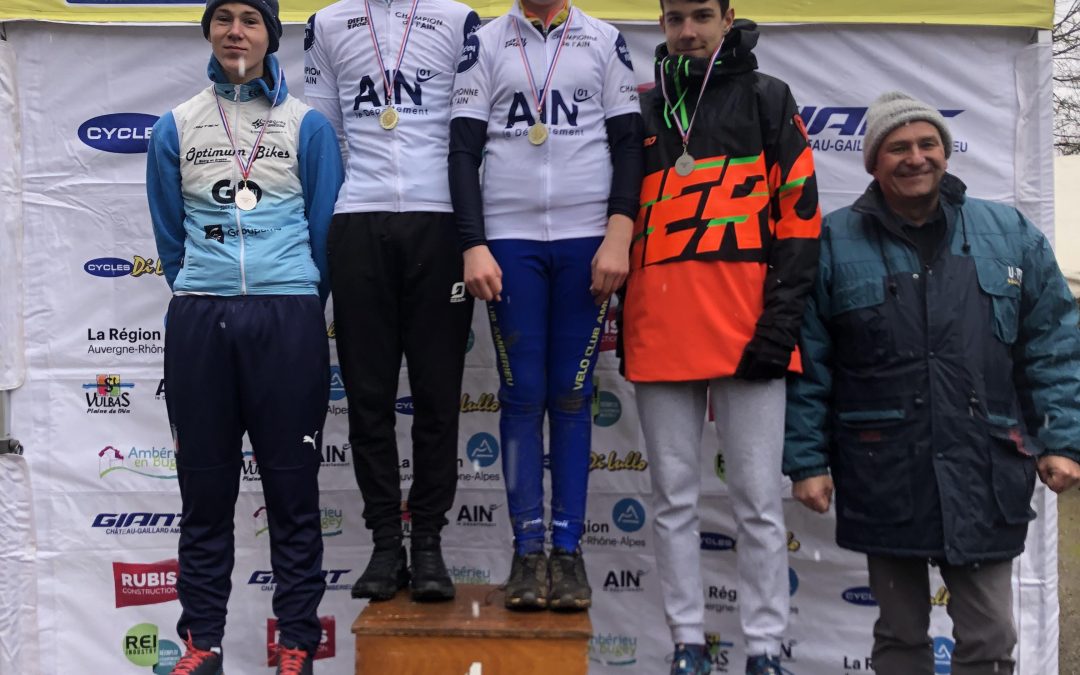 Podiums Championnat de l&rsquo;Ain de cyclo-cross